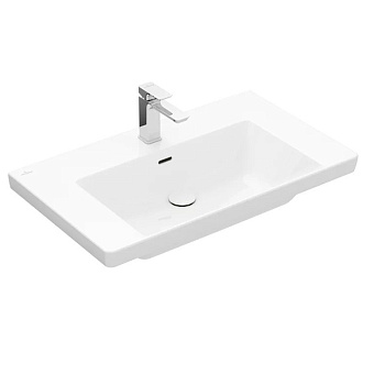 Villeroy&Boch Subway 3.0 Раковина 80х47х16.5см., 1 отв., подвесная, цвет: альпийский белый