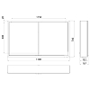 EMCO Prime Зеркальный шкаф 130x70см., с подсветкой, навесной, 2 двери, 2 полки, розетка, цвет: белый