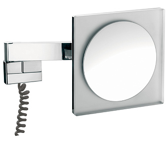 EMCO Prestige Зеркало косметическое, подвесное, LED, 220x220мм, двойной, snoer, verg.5, цвет: хром