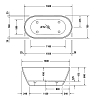 Duravit D-Neo Ванна отдельностоящая 160х75хh60cм., со спец сливом (без перелива), цвет: белый