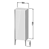 Duravit XViu Шкаф подвесной 50x36x133см, с 3 стеклянными полками, (петли слева), цвет: dark brushed oak/чёрный матовый