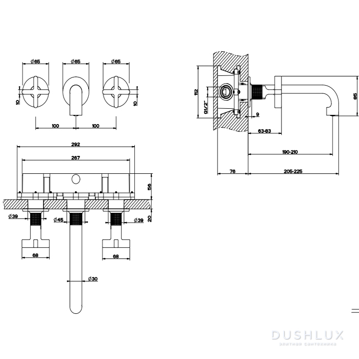 Gessi Inciso Смесителя для раковины, встраиваемый, без донного клапана ...