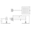 Gessi Emporio shower Верхний душ 20х20см., подвесной, поворотная, с защитой от известкового налёта, цвет: хром