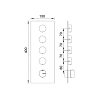 Treemme 3.6mm Смеситель термостатический для ванны с переключателем на 4 выхода, встраиваемый, цвет: нержавеющая сталь