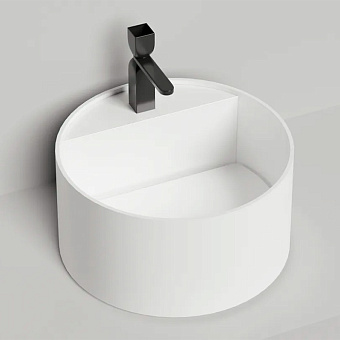 Salini Armonia Round Top 02 Раковина напольная 45x45x25см., с 1 отв. материал: S-Stone, цвет: белый матовый