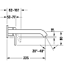 Duravit C.1 Смеситель для раковины, встраиваемый, излив 225мм, цвет: хром