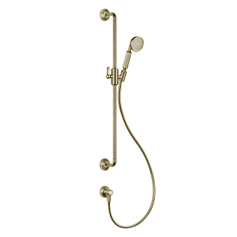 Gessi Venti20 Штанга для душа 80см., с ручным душем, шлангом 150см. и подводом воды, цвет: Brushed Brass PVD