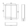 EMCO Prime Зеркальный шкаф 60x70см., с подсветкой, навесной, 2 двери, 2 полки, розетка, цвет: черный