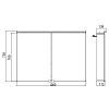 EMCO Flat Зеркальный шкаф 100x72.7см., LED-подсветка, 2 двери, 2 полки, розетка, без нижней подсветки