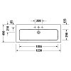 Duravit ME by Starck Раковина подвесная 123х49см, с площадкой, с 1 отв., по центру, цвет: белый