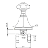 Nicolazzi Teide Crystal Вентиль запорный 1/2”, ручки Crystal handle, цвет: хром