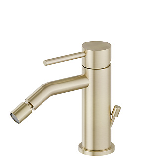 Newform X-Steel 316 Смеситель для биде, 1 отв., с донным клапаном, цвет: PVD Brushed pale gold