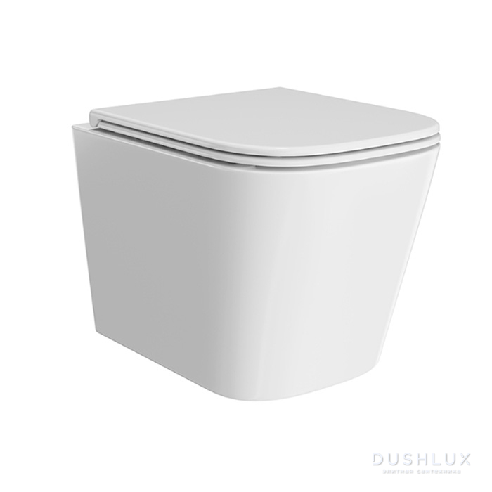 Фото Комплект 6 в 1: унитаз Kerama Marazzi Cubo безободковый, инсталляция, сиденье микролифт, крепление, звукоизоляция, клавиша смыва: черная матовая