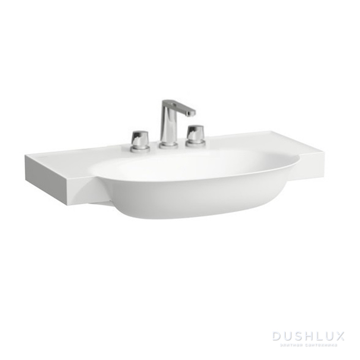 Фото Laufen New Classic Раковина накладная 80х48х7.5см, с 3 отв., без перелива, с покрытием LCC Clean Coat, цвет: белый