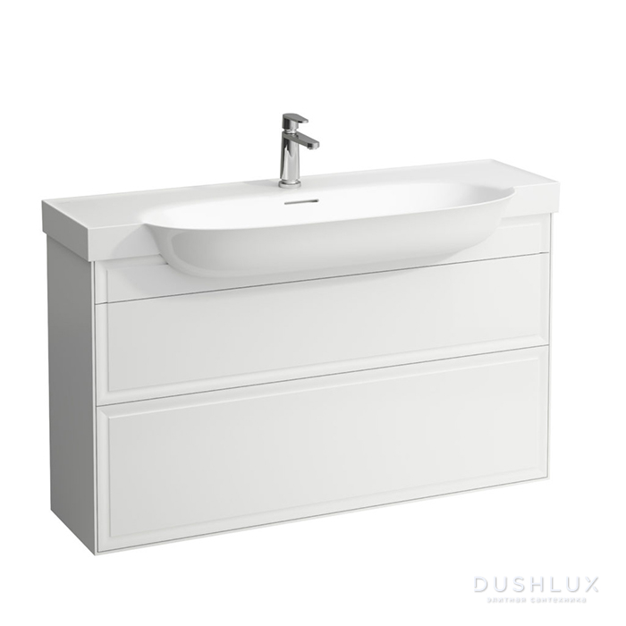 Фото Laufen New Classic Тумба с раковиной, 117.5x31.5x67.5см, 2 ящика, подвесная, цвет: белый матовый