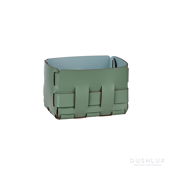 ADJ Корзинка Mini Bottega, 12x19xH13 см., цвет: эвкалипт/небесный