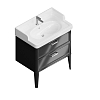 Kerama Marazzi Pompei Тумба 80см., подвесная, 2 ящика, цвет: черный глянцевый