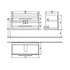 Villeroy & Boch Avento, Тумба с раковиной, подвесная, размер 118x51.4x45.2см., цвет: серый