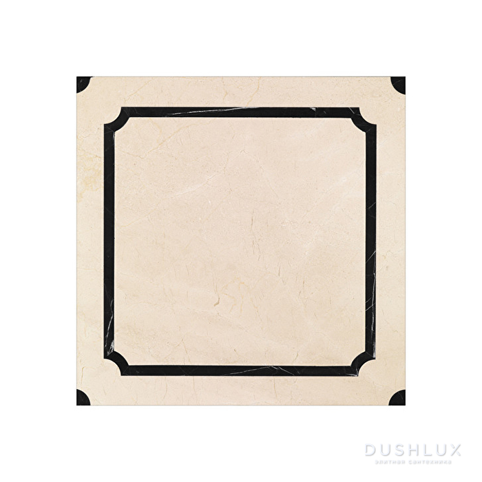 Фото Devon&Devon Prestige Плитка из натурального камня 20x20см, универсальная, мрамор, prestige 5, цвет: crema marfil/black marquinha