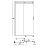 Kerama Marazzi Cristallo Душевая дверь 120x210см., раздвижная, с функцией soft close, цвет: черный матовый