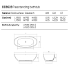Dea Design Nature Ванна 155x75x55см., отдельностоящая, Solid Surface, цвет: White №18