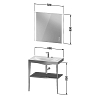 Duravit XViu Консоль напольная 85x80см, с раковиной и зеркалом, цвет: black matt/flannel grey