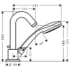 Hansgrohe Logis Смеситель на борт ванны, на 3 отв, излив 111мм, с ручным душем 2jet, цвет: хром