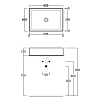 Simas Agile Раковина 60x40см., накладная, без перелива, без отв., цвет: antracite matt