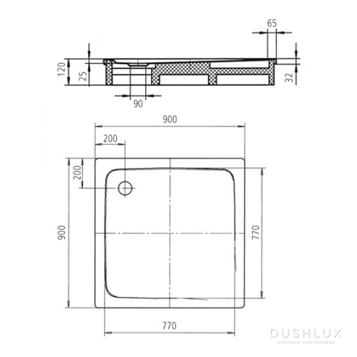 Kaldewei Superplan, душевой поддон, материал сталь-эмаль 3,5 мм ...