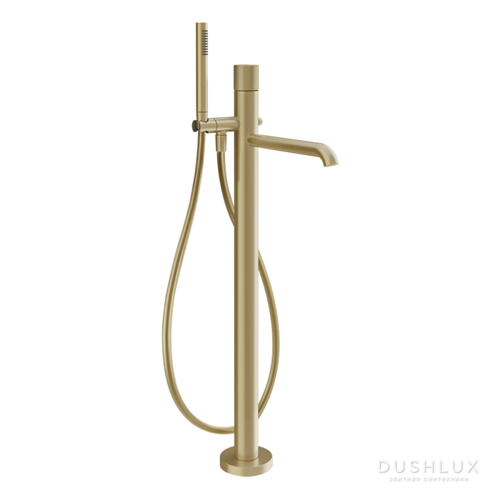 Фото Gessi Habito Rigato Смеситель для ванны, напольный, цвет: Brass Brushed PVD