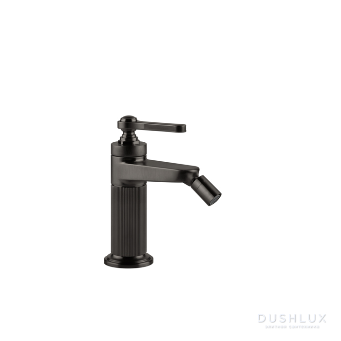 Фото Gessi Venti20 Смеситель для биде, на 1 отв., с донным клапаном, цвет: Black Metal Brushed PVD