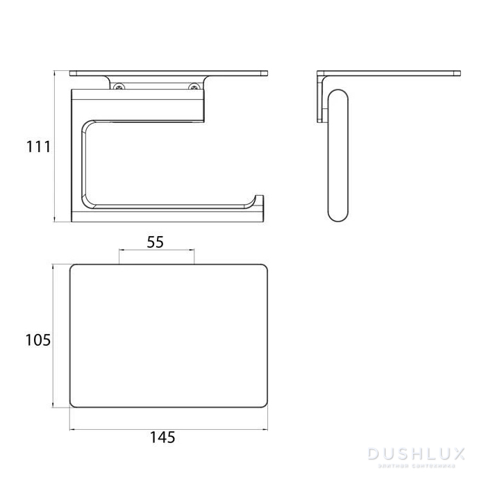 EMCO Flow Держатель т/б с полочкой, подвесной, цвет: хром, 2798 001 00 ...