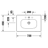 Duravit Happy D.2 Plus Раковина подвесная, 73х49см., с 3 отв., выпуск с керамической крышкой, цвет: белый