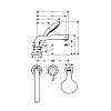 Hansgrohe Talis E Смеситель на борт ванны на 3 отв, излив 200мм, с ручным душем 1jet, цвет: хром