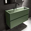 Kerasan Kanaal Раковина 100x40x25см., подвесная, 2 отв., цвет: Matt green