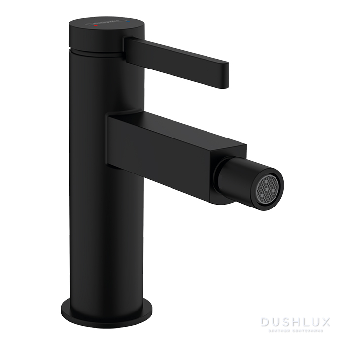 Фото Hansgrohe Finoris Смеситель для биде, на 1 отв., с донным клапаном, цвет: черный матовый