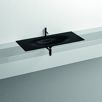 Kerasan Shape Раковина 122x52см, встраиваемая, с 1 отв., цвет: черный матовый