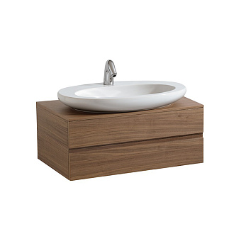 Laufen Alessi One Тумба с раковиной, 80x50x33см, подвесная, с 2 выдвиж. ящиками, цвет: орех