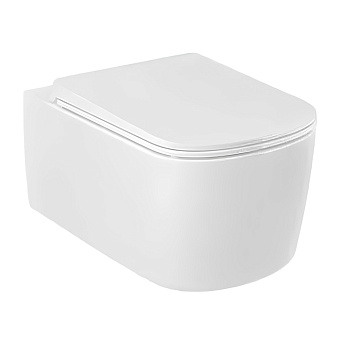 Kludi Resa D Унитаз 36x55см., подвесной, безободковый, с сиденьем-крышкой микролифт, цвет: белый