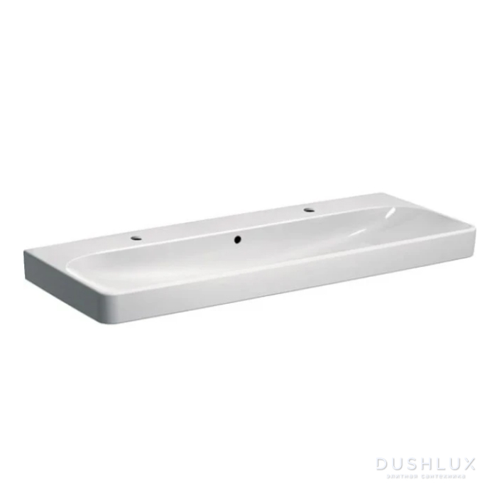 Фото Geberit Smyle Square Раковина 120х48см., подвесная, 2 отв., двойная, цвет: белый