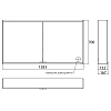 EMCO Prime2 Зеркальный шкаф 130x70см., с подсветкой, навесной, 2 двери, 2 полки, розетка, цвет: черный