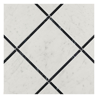 Fap Roma Diamond Керамогранит 60x60см, универсальная, декор, цвет: incroci carrara nero reale ins.