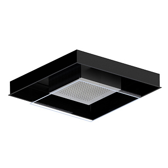 Newform Head Showers Верхний душ 74x74см., потолочный, хромотерапия, цвет: brushed steel/черный