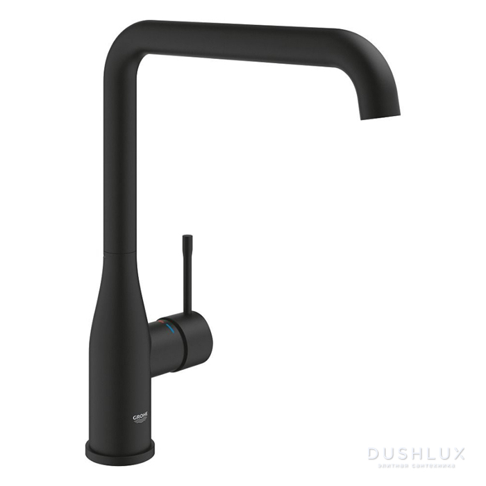 Фото Grohe Essence Смеситель для кухни, высокий, 1 отв., без донного клапана, цвет: фантомный чёрный