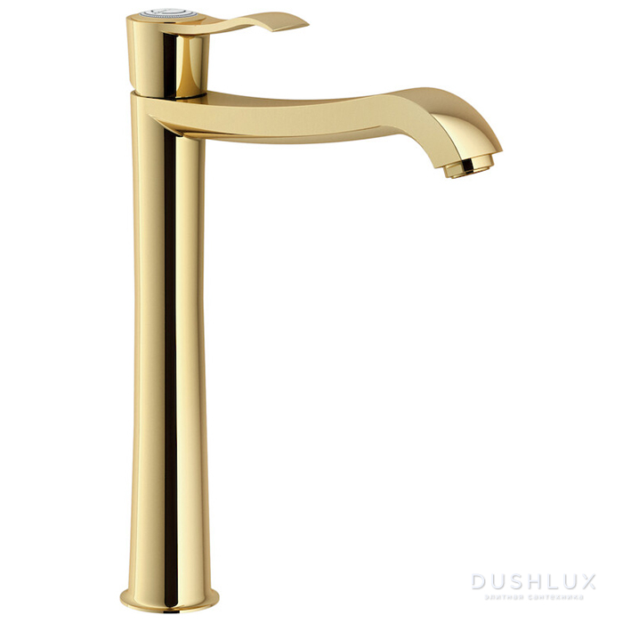 Фото Nobili Sofi Смеситель для раковины, на 1 отв., с донным клапаном, высокий, цвет: Royal gold