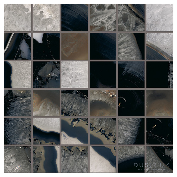 Фото Emilceramica Tele DI Marmo Precious Керамогранит 30x30x0,95см, универсальная, глазурованный, цвет: Mosaico Agate Black Lappato