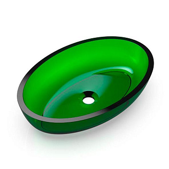 Knief Oval Shape Раковина 55x37x13см., накладная, без отв., из полимерного материала, цвет: Malachit # 090