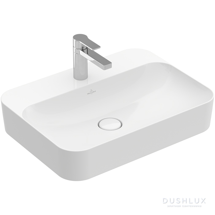 Фото Villeroy&Boch Finion Раковина 60х44.5 см, 1 отв., с переливом, с антигрязевым покрытием CeramicPlus, цвет: белый