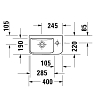 Duravit ME by Starck Раковина 40х22 см, 1 отв., подвесная, цвет: белый