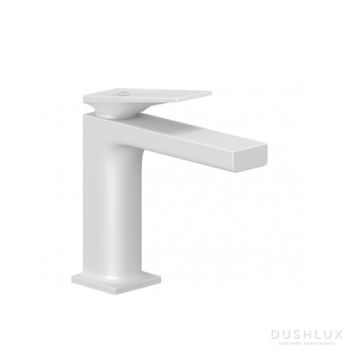 Фото Kludi Decus Смеситель для раковины, 1 отв., с донным клапаном PUSH-OPEN, EcoPlus, цвет: белый матовый
